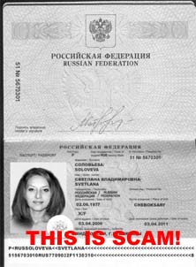 Russian woman scammer