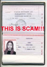 Russian SCAM PASSPORT